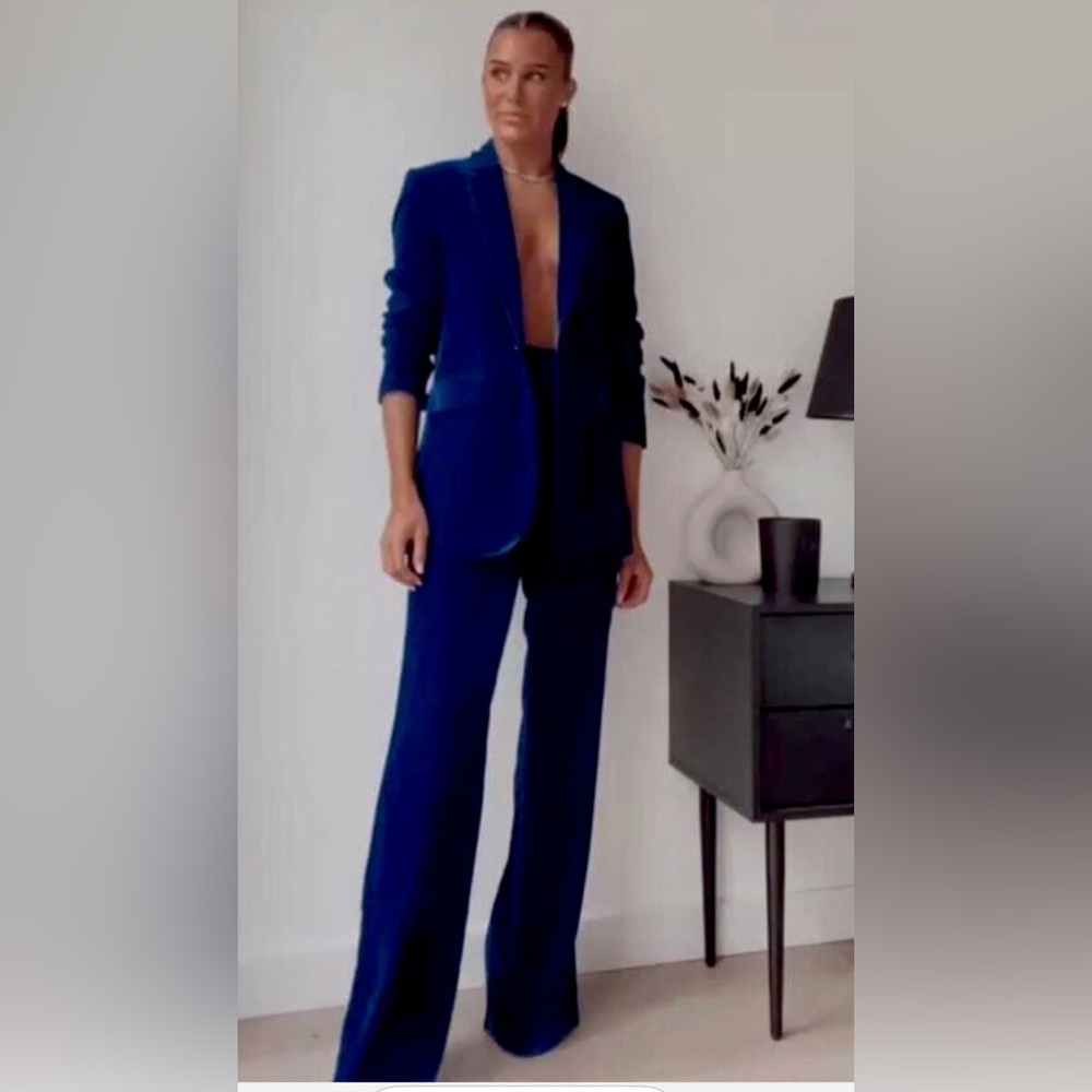 Zara Velvet Wide Leg Pantsuit - size M